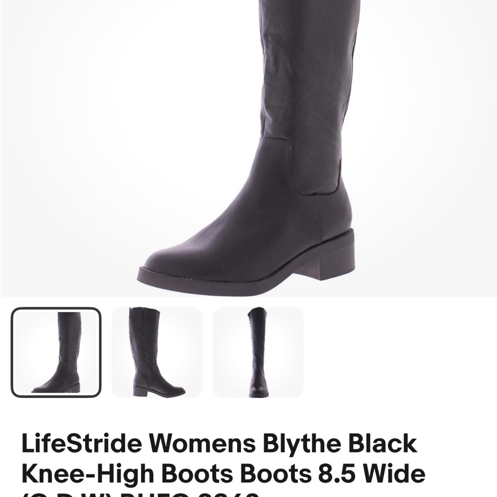 Life Stride Women's Blythe Black Knee High Boots Heeled